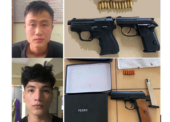 Công an quận Lê Chân: Bắt giữ 2 đối tượng tàng trữ 3 khẩu súng và 18 viên đạn